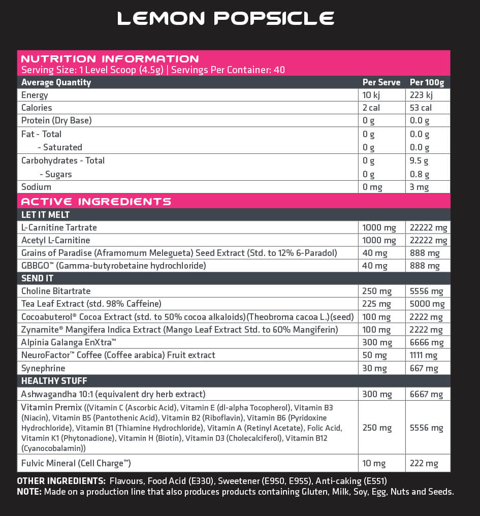 FAT BURNER - LEMON POPSICLE